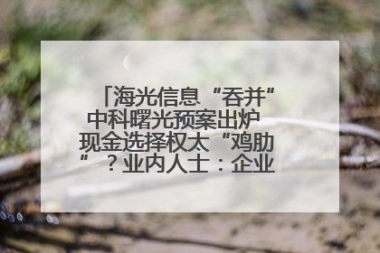 海光信息“吞并”中科曙光预案出炉 现金选择权太“鸡肋”？业内人士：企业不想大量现金流出