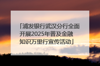 浦发银行武汉分行全面开展2025年普及金融知识万里行宣传活动
