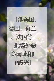 涉美国、德国、荷兰、法国等 一批境外恶意网址和IP曝光