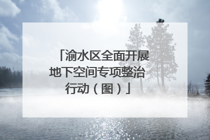 渝水区全面开展地下空间专项整治行动（图）