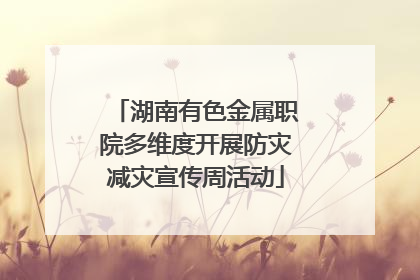 湖南有色金属职院多维度开展防灾减灾宣传周活动
