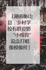 湖南衡山县：乡村学校有群皮影“小戏骨” 说念打唱像模像样