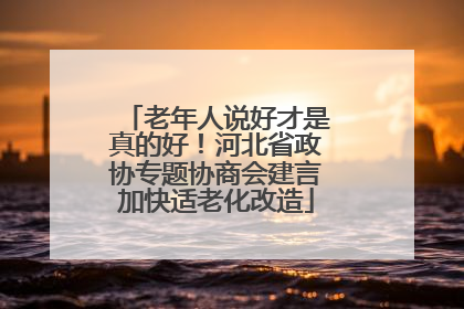 老年人说好才是真的好！河北省政协专题协商会建言加快适老化改造