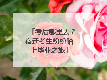考后哪里去？宿迁考生纷纷踏上毕业之旅