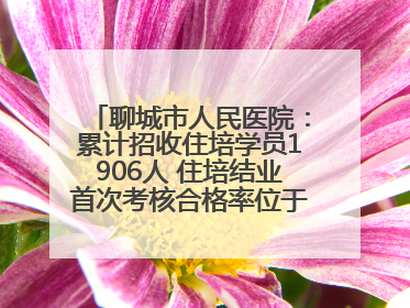 聊城市人民医院：累计招收住培学员1906人 住培结业首次考核合格率位于全省前列