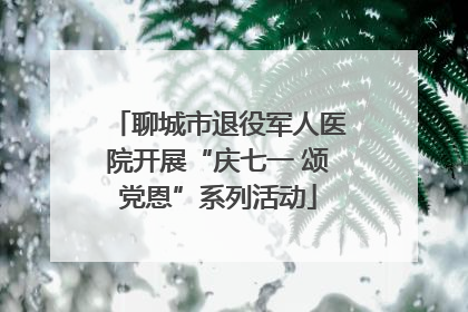 聊城市退役军人医院开展“庆七一 颂党恩”系列活动