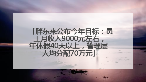 胖东来公布今年目标：员工月收入9000元左右，年休假40天以上，管理层人均分配70万元