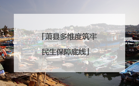 萧县多维度筑牢民生保障底线
