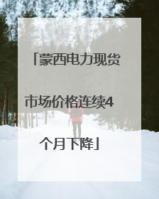 蒙西电力现货市场价格连续4个月下降