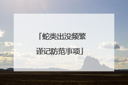 蛇类出没频繁 谨记防范事项
