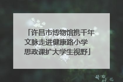 许昌市博物馆携千年文脉走进健康路小学 思政课扩大学生视野