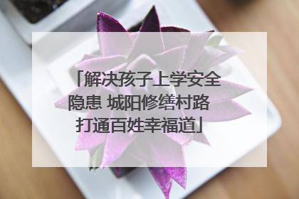解决孩子上学安全隐患 城阳修缮村路打通百姓幸福道