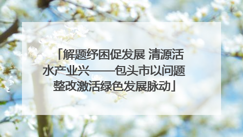 解题纾困促发展 清源活水产业兴——包头市以问题整改激活绿色发展脉动