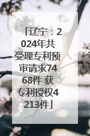 辽宁：2024年共受理专利预审请求7468件 获专利授权4213件