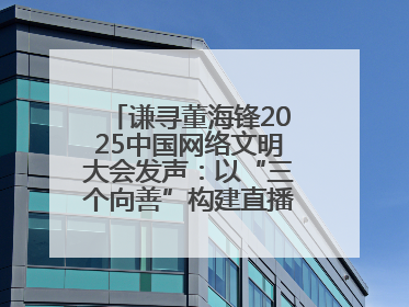 谦寻董海锋2025中国网络文明大会发声：以“三个向善”构建直播电商善意长河