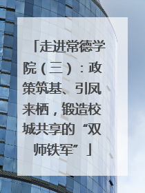 走进常德学院（三）：政策筑基、引凤来栖，锻造校城共享的“双师铁军”