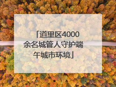 道里区4000余名城管人守护端午城市环境
