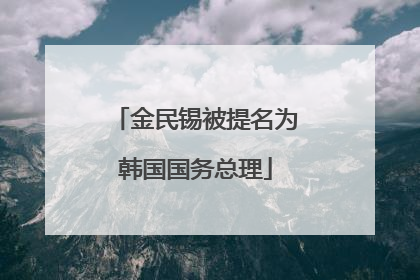 金民锡被提名为韩国国务总理