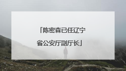 陈密森已任辽宁省公安厅副厅长