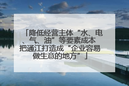 降低经营主体“水、电、气、油”等要素成本 把通江打造成“企业容易做生意的地方”