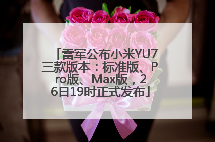 雷军公布小米YU7三款版本：标准版、Pro版、Max版，26日19时正式发布