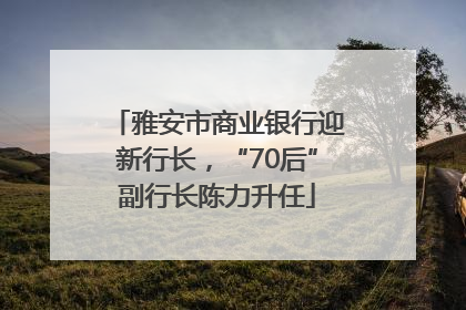 雅安市商业银行迎新行长，“70后”副行长陈力升任