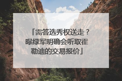 需答选秀权送走？曝绿军明确会听取霍勒迪的交易报价