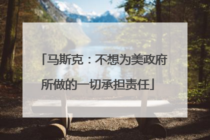 马斯克：不想为美政府所做的一切承担责任
