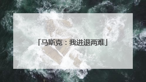 马斯克：我进退两难