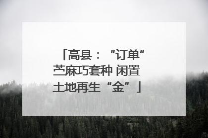 高县：“订单”苎麻巧套种 闲置土地再生“金”