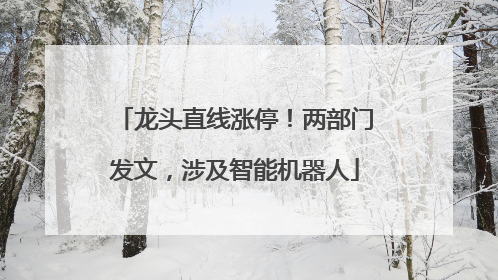 龙头直线涨停！两部门发文，涉及智能机器人