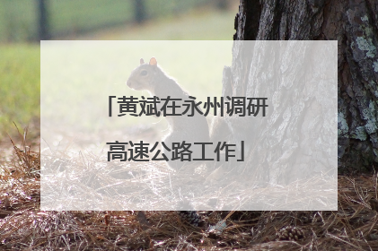 黄斌在永州调研高速公路工作