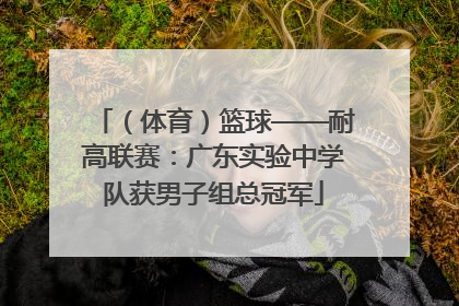 （体育）篮球——耐高联赛：广东实验中学队获男子组总冠军