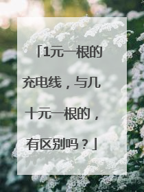 1元一根的充电线，与几十元一根的，有区别吗？