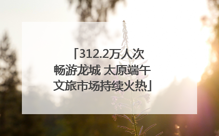 312.2万人次畅游龙城 太原端午文旅市场持续火热