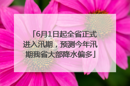 6月1日起全省正式进入汛期，预测今年汛期我省大部降水偏多