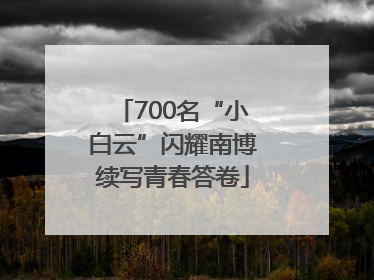 700名“小白云”闪耀南博续写青春答卷